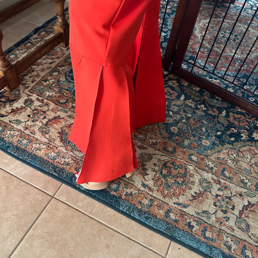 Jovani Orange Wide-Leg Jumpsuit - Picture 4 of 6